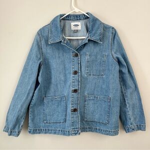 Old Navy Button-Front Denim Chore Jacket Women Size Large
